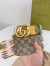 Gucci GG Marmont Reversible Belt 38MM in GG Supreme with Green Leather