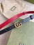 Gucci GG Marmont Reversible Belt 20MM in Black/Red Leather