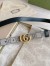 Gucci GG Marmont Reversible Belt 20MM in GG Canvas and Black Leather
