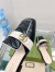 Gucci Women's Slippers in Black Leather with Double G