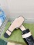 Gucci Women's Slippers in Black Leather with Double G