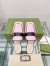 Gucci Women's Slippers in Pink Leather with Double G