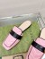 Gucci Women's Slippers in Pink Leather with Double G