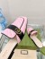 Gucci Women's Slippers in Pink Leather with Double G