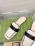 Gucci Women's Slippers in White Leather with Double G