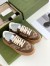 Gucci Men's Sneakers in Beige GG Canvas with Brown Leather