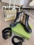 Gucci Ankle Boots with Double G in GG Canvas and Black Leather 