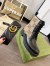 Gucci Ankle Boots with Double G in GG Canvas and Black Leather 
