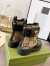 Gucci Ankle Boots with Double G in GG Canvas and Black Leather 