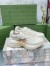 Gucci Men's Rhyton Sneakers in White Leather with Tiger Print