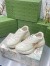Gucci Men's Rhyton Sneakers in White Leather with Tiger Print
