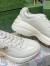 Gucci Men's Rhyton Sneakers in White Leather with Tiger Print
