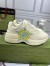 Gucci Men's Rhyton Sneakers in White Leather with Star Print