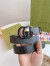 Gucci GG Marmont Belt 30MM in Black GG Supreme with Black Leather