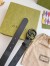 Gucci GG Marmont Belt 30MM in Black GG Supreme with Black Leather