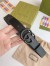 Gucci GG Marmont Belt 30MM in Black GG Supreme with Black Leather
