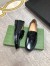 Gucci Men's Loafers in Noir Leather with Interlocking G