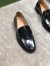 Gucci Men's Loafers in Noir Leather with Interlocking G