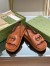 Gucci Slingback Interlocking G Sandals in Brown Leather
