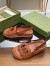 Gucci Slingback Interlocking G Sandals in Brown Leather