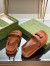Gucci Slingback Interlocking G Sandals in Brown Leather