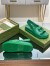 Gucci Slingback Interlocking G Sandals in Green Leather