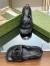Gucci Slingback Interlocking G Sandals in Black Leather