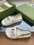 Gucci Slingback Interlocking G Sandals in White Leather