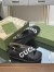 Gucci Slingback Sandals in Black Leather with White Logo