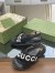 Gucci Slingback Sandals in Black Leather with White Logo