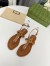 Gucci Double G Thong Sandals in Brown Leather