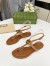 Gucci Double G Thong Sandals in Brown Leather