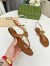 Gucci Double G Thong Sandals in Brown Leather