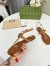 Gucci Double G Thong Sandals in Brown Leather