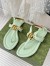 Gucci Double G Thong Sandals in Light Green Leather