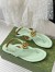Gucci Double G Thong Sandals in Light Green Leather