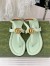 Gucci Double G Thong Sandals in Light Green Leather