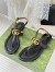 Gucci Double G Thong Sandals in Black Leather