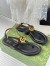 Gucci Double G Thong Sandals in Black Leather