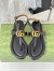 Gucci Double G Thong Sandals in Black Leather