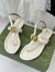 Gucci Double G Thong Sandals in White Leather