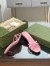 Gucci Slide Sandas in Pink Leather with Bamboo Heel