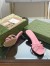 Gucci Slide Sandas in Pink Leather with Bamboo Heel