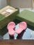 Gucci Slide Sandas in Pink Leather with Bamboo Heel