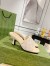 Gucci Slide Sandas 75mm in Beige Mesh with Crystal