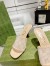 Gucci Slide Sandas 75mm in Beige Mesh with Crystal