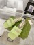 Gucci Slide Sandals in Light Green Leather with Snake Hardware