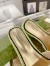 Gucci Slide Sandals in Light Green Leather with Snake Hardware