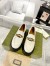 Gucci Women's Lug Sole Loafers in White Leather with Enameled G