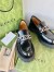 Gucci Women's Lug Sole Horsebit Loafers in Black Leather